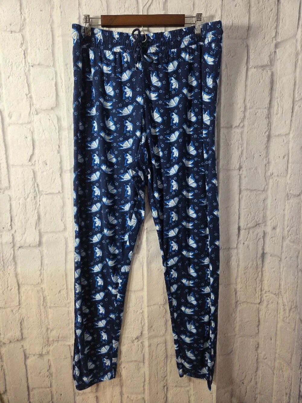 Loungewear by Seven 2XL Butterfly Floral Drawstring Fleece Pants Bundle (Flaw)